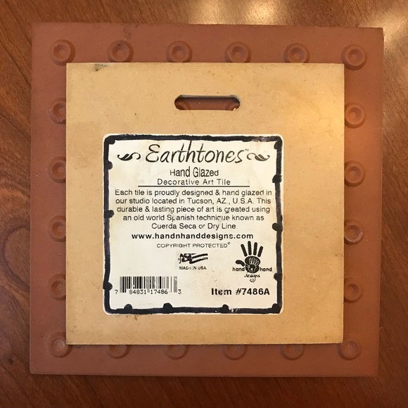 Hand Glazed 6”x6” Art Tile “Cat N Paisley” - Picture 7 of 10